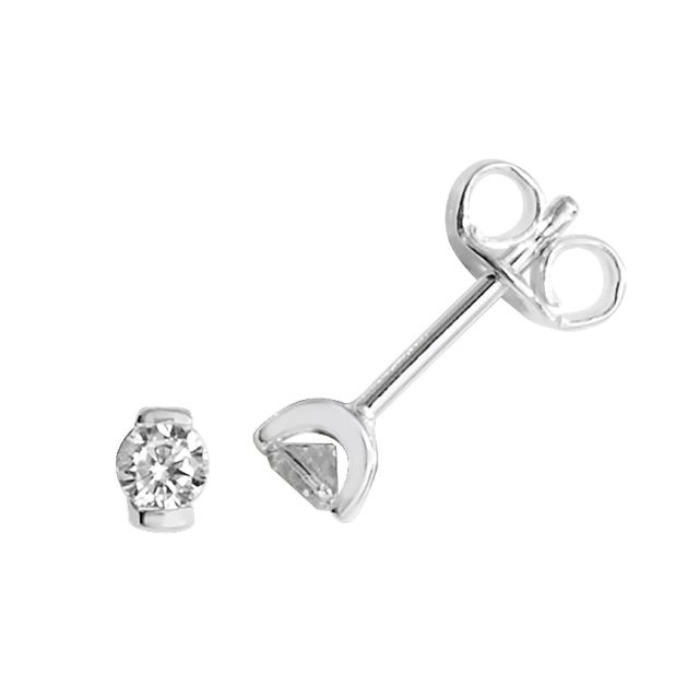 Buy Sterling Silver Cubic Zirconia Stud Earrings by World of Jewellery