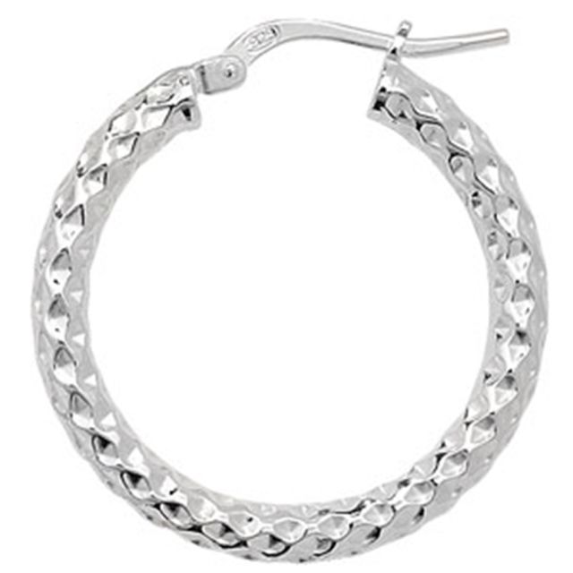 Buy Sterling Silver 25MM Hoop Earrings by World of Jewellery