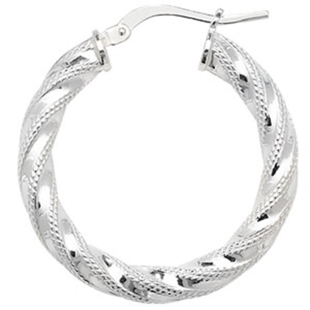 Buy Sterling Silver 27MM Hoop Earrings by World of Jewellery