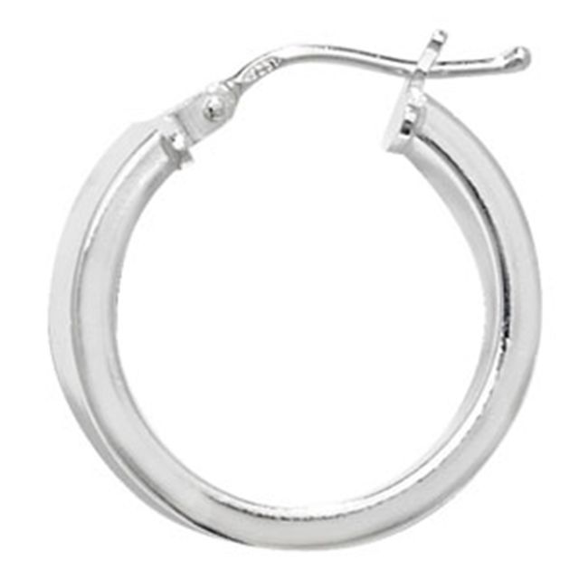 Buy Sterling Silver 19MM Plain Hoop Earrings by World of Jewellery