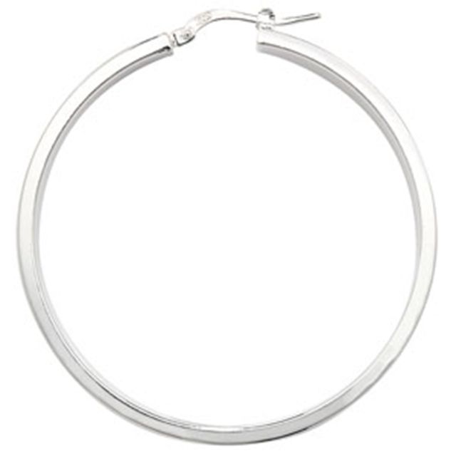 Buy Sterling Silver 45MM Plain Hoop Earrings by World of Jewellery