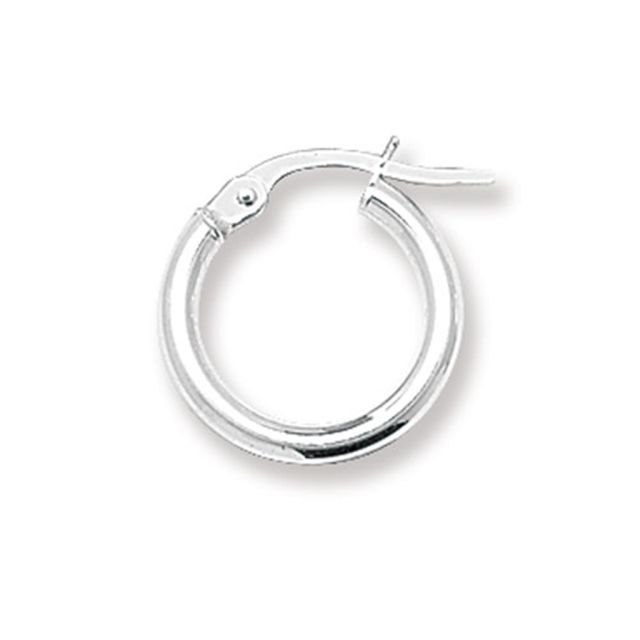 Buy Sterling Silver 2MM Thick 15MM Hoop Earrings by World of Jewellery