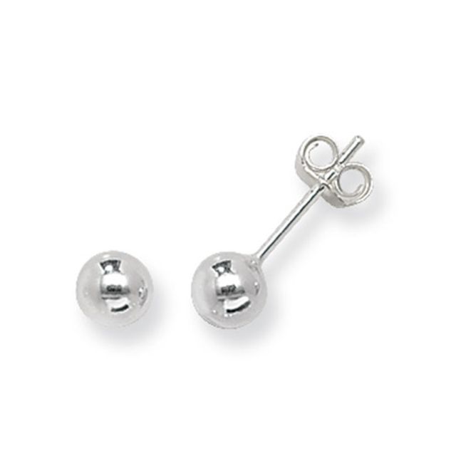 Buy Sterling Silver 5MM Ball Stud Earrings by World of Jewellery