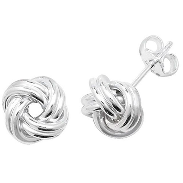 Buy Sterling Silver Knot Stud Earrings by World of Jewellery