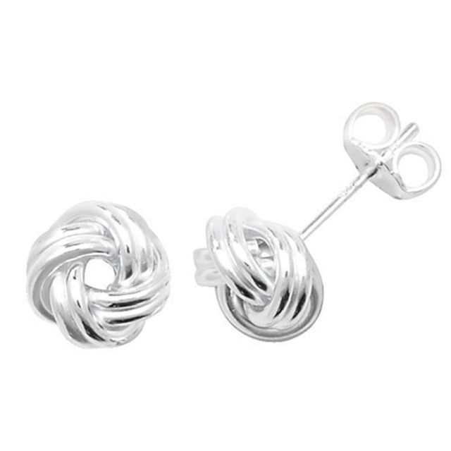 Buy Sterling Silver Knot Stud Earrings by World of Jewellery
