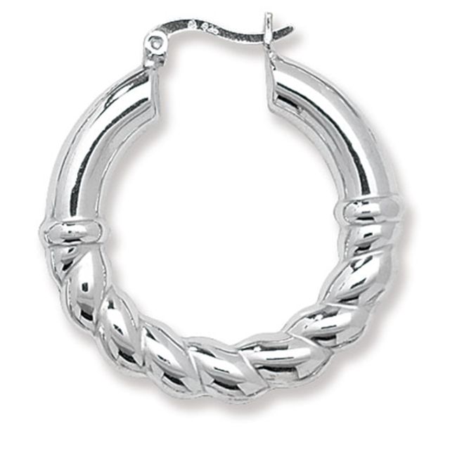Buy Sterling Silver Creole Earrings by World of Jewellery