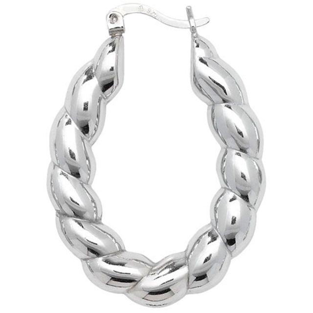Buy Sterling Silver Creole Earrings by World of Jewellery