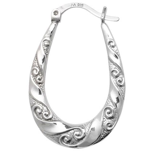 Buy Sterling Silver Creole Earrings by World of Jewellery