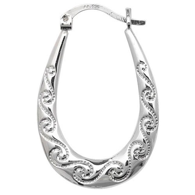 Buy Sterling Silver Creole Earrings by World of Jewellery