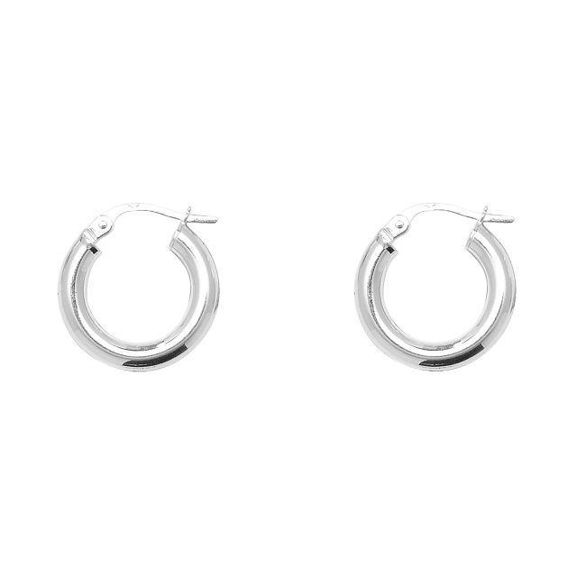 Buy Sterling Silver 16MM Plain Hoop Earrings by World of Jewellery