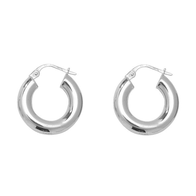 Buy Sterling Silver 18MM Plain Hoop Earrings by World of Jewellery