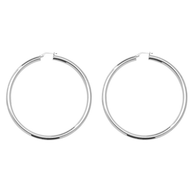 Buy Sterling Silver 70MM Plain Hoop Earrings by World of Jewellery