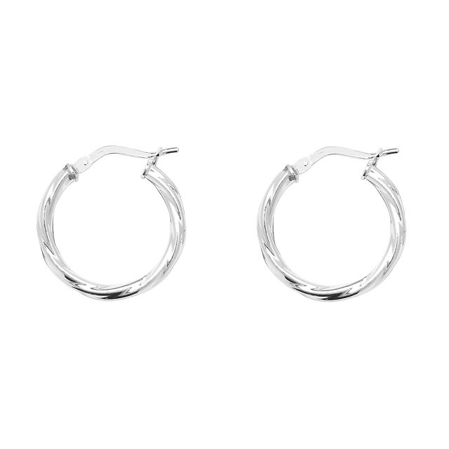Buy Sterling Silver 20MM Twisted Hoop Earrings by World of Jewellery