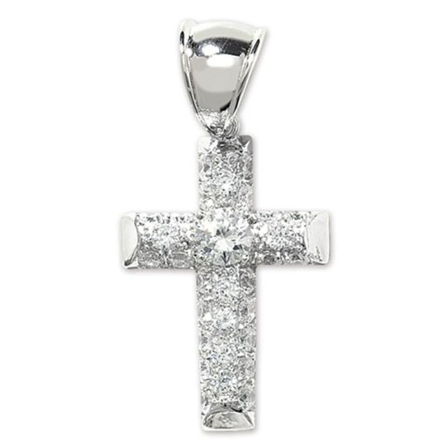 Buy Sterling Silver Small Bling Cross Pendant by World of Jewellery