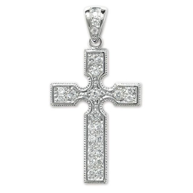 Buy Sterling Silver Bling Cross Pendant by World of Jewellery