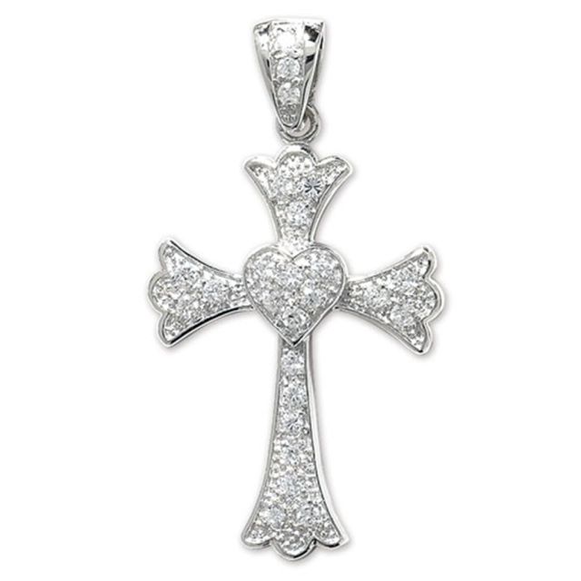 Buy Sterling Silver Bling Cross Pendant by World of Jewellery