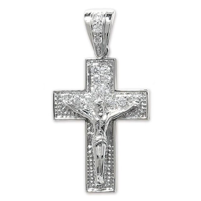Buy Sterling Silver Bling Crucifix Pendant by World of Jewellery