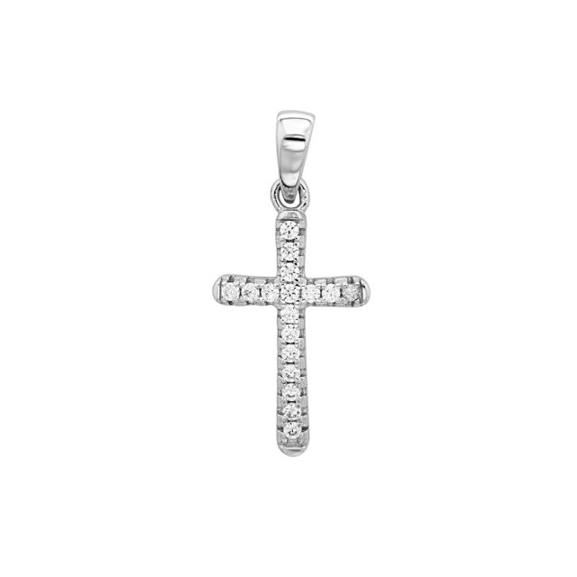 Buy Sterling Silver Cubic Zirconia Cross Pendant by World of Jewellery