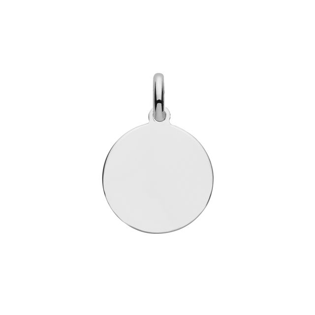 Buy Sterling Silver 15MM Plain Engravable Round Disk Pendant by World of Jewellery