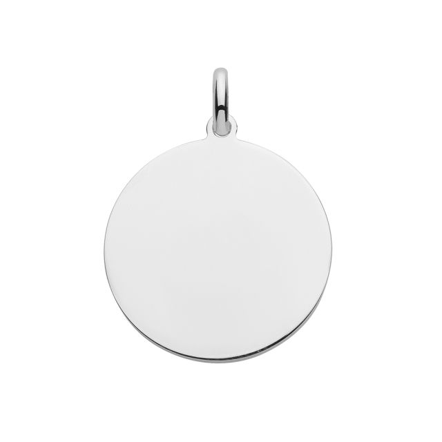 Buy Sterling Silver 22MM Plain Engravable Round Disk Pendant by World of Jewellery