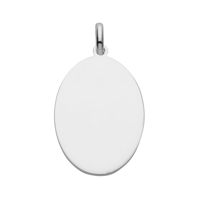 Buy Sterling Silver 26MM Plain Engravable Oval Tag Pendant by World of Jewellery