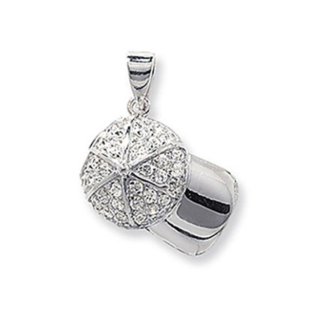 Buy Sterling Silver Cubic Zirconia Encrusted Cap Pendant by World of Jewellery