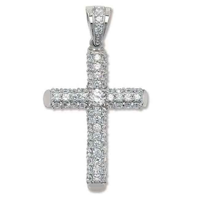 Buy Sterling Silver Small Bling Cross Pendant by World of Jewellery