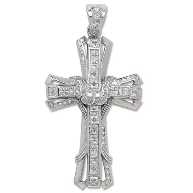 Buy Sterling Silver Bling Cross Pendant by World of Jewellery
