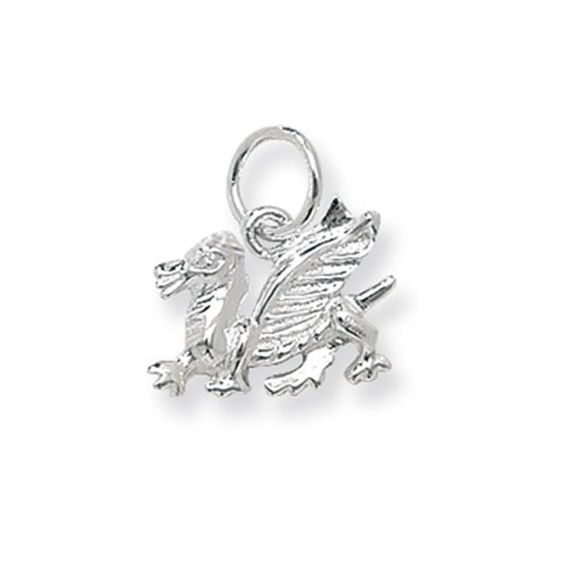 Buy Sterling Silver Small Welsh Dragon Pendant by World of Jewellery