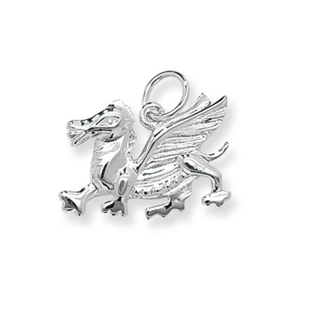 Buy Sterling Silver Large Welsh Dragon Pendant by World of Jewellery