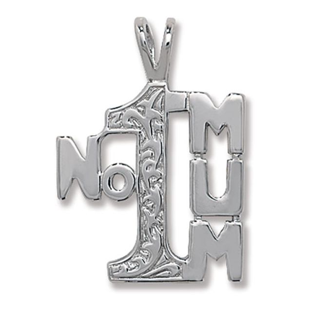 Buy Sterling Silver Number 1 Mum Pendant by World of Jewellery