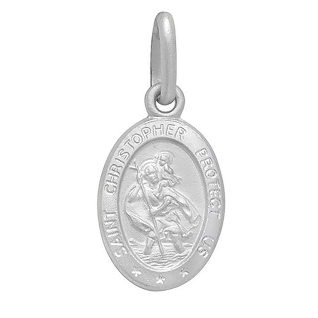 Buy Sterling Silver Solid Oval St Christopher Pendant by World of Jewellery