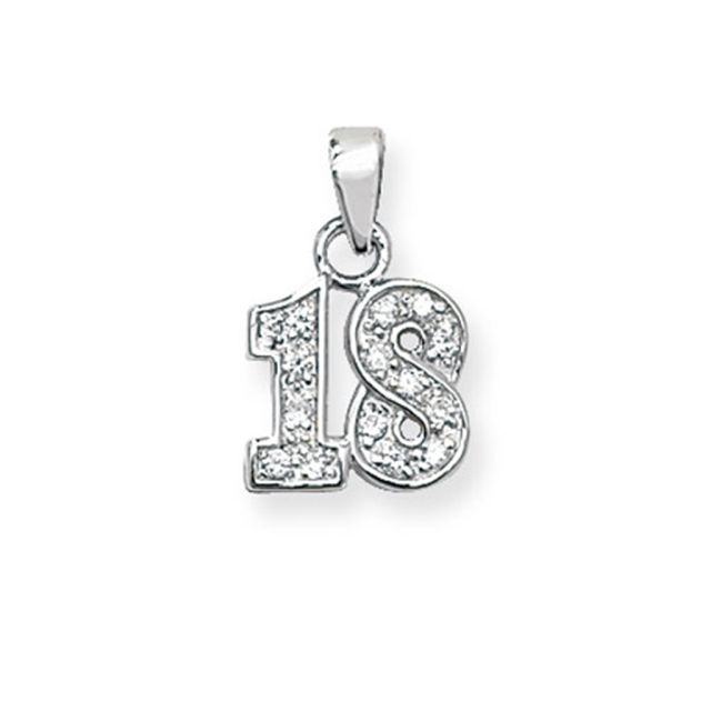 Buy Sterling Silver Cubic Zirconia Set 18th Pendant by World of Jewellery