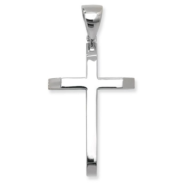 Buy Sterling Silver Large Plain Cross Pendant by World of Jewellery