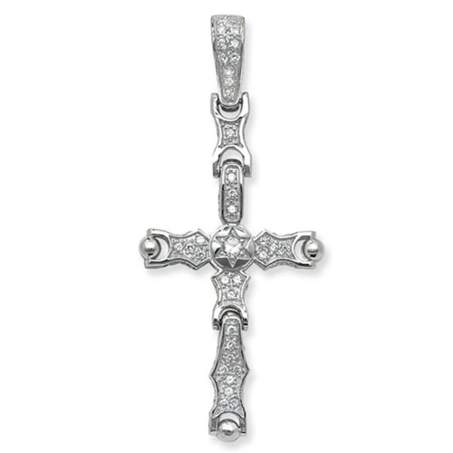Buy Sterling Silver Cubic Zirconia Cross Pendant by World of Jewellery