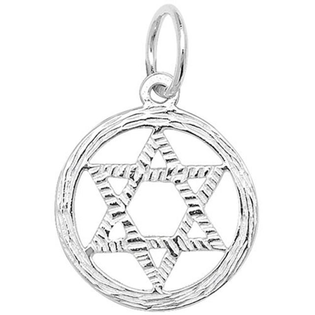 Buy Sterling Silver Small Star Of David In A Circle Pendant by World of Jewellery