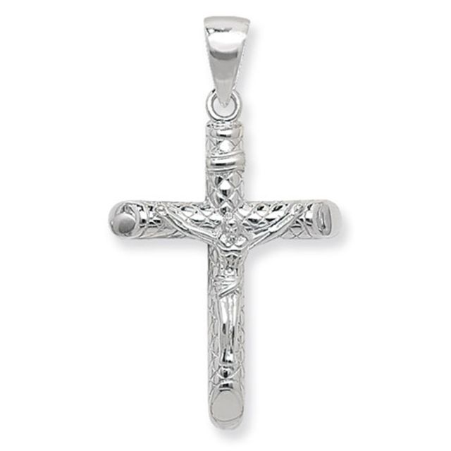 Buy Sterling Silver Tubular Crucifix Pendant by World of Jewellery