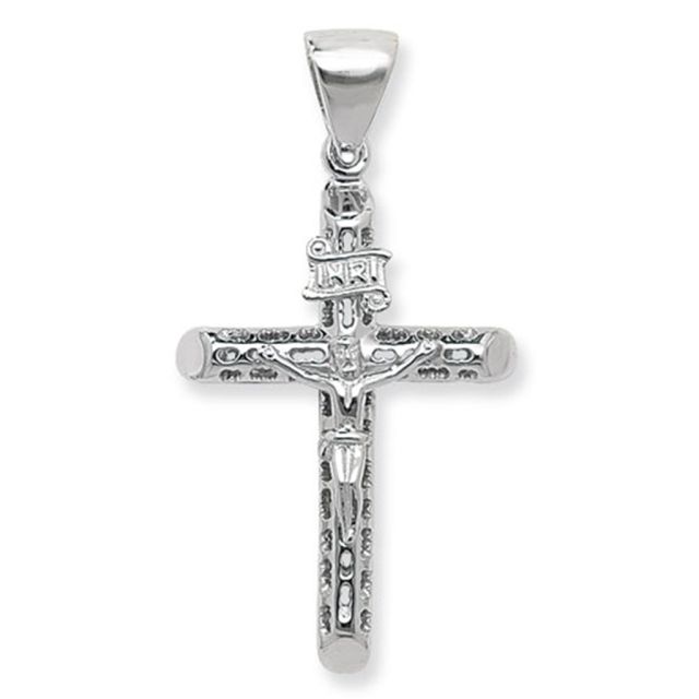 Buy Sterling Silver Bling Crucifix Pendant by World of Jewellery