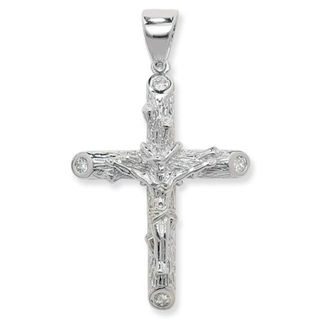 Buy Sterling Silver Bling Crucifix Pendant by World of Jewellery