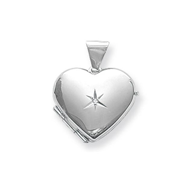 Buy Sterling Silver Diamond Heart Locket by World of Jewellery