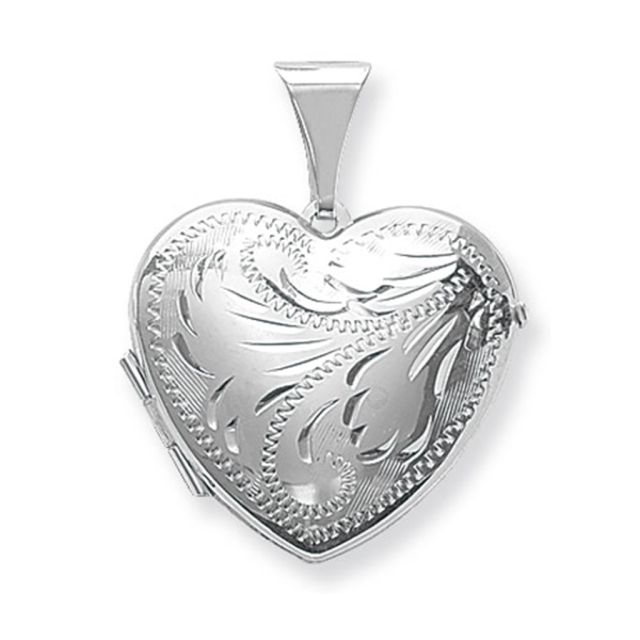 Buy Sterling Silver Full Engraved Heart Locket by World of Jewellery