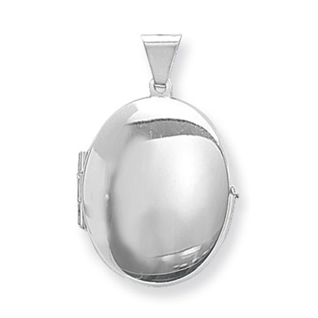 Buy Sterling Silver Plain Oval Locket by World of Jewellery