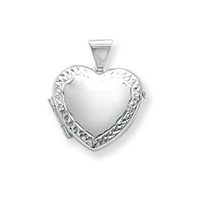 Buy Sterling Silver Small Engraved Edge Heart Locket by World of Jewellery