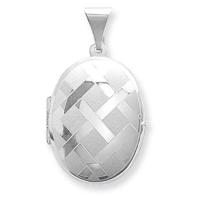 Buy Sterling Silver Small Engraved Oval Locket by World of Jewellery