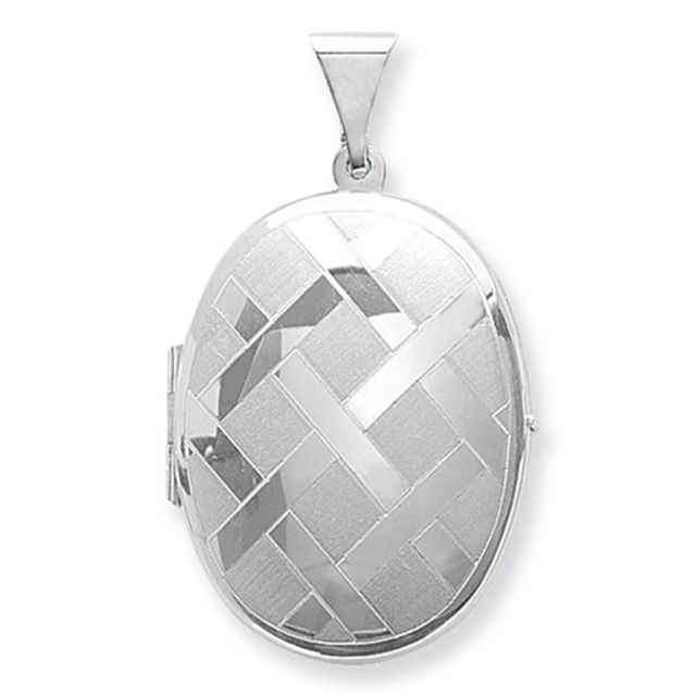 Buy Children's Sterling Silver Large Engraved Oval Locket On A Curb Necklace by World of Jewellery