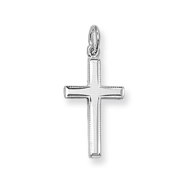 Buy Sterling Silver Medium Plain Cross Pendant by World of Jewellery