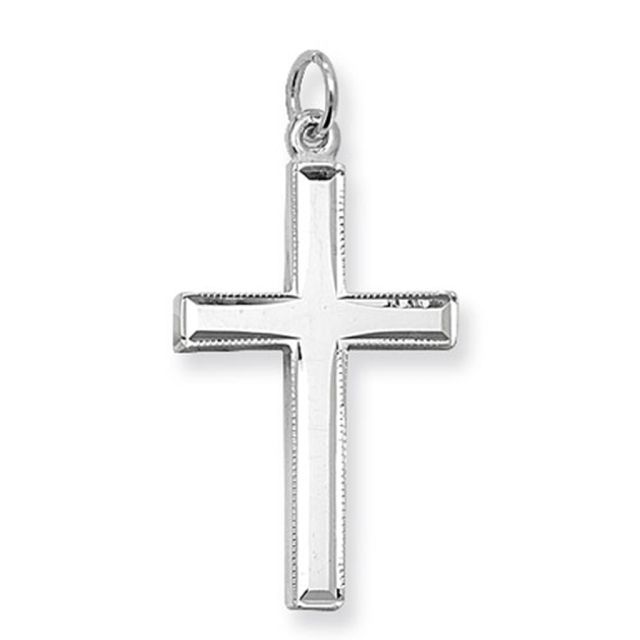 Buy Sterling Silver Medium Plain Cross Pendant by World of Jewellery