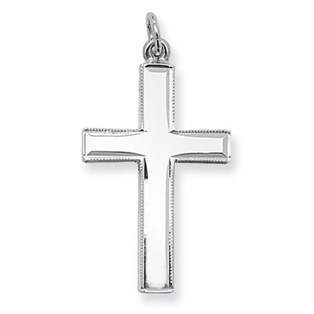 Buy Sterling Silver Large Plain Cross Pendant by World of Jewellery