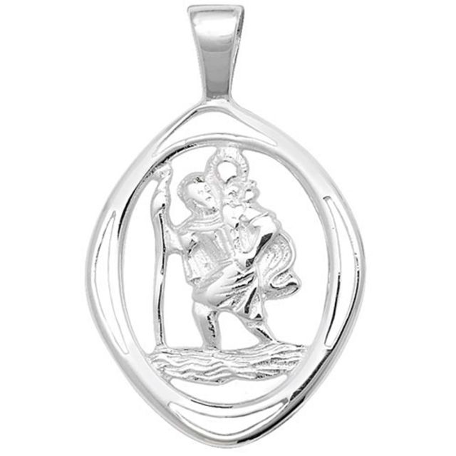 Buy Sterling Silver Cut Out St Christopher Pendant by World of Jewellery