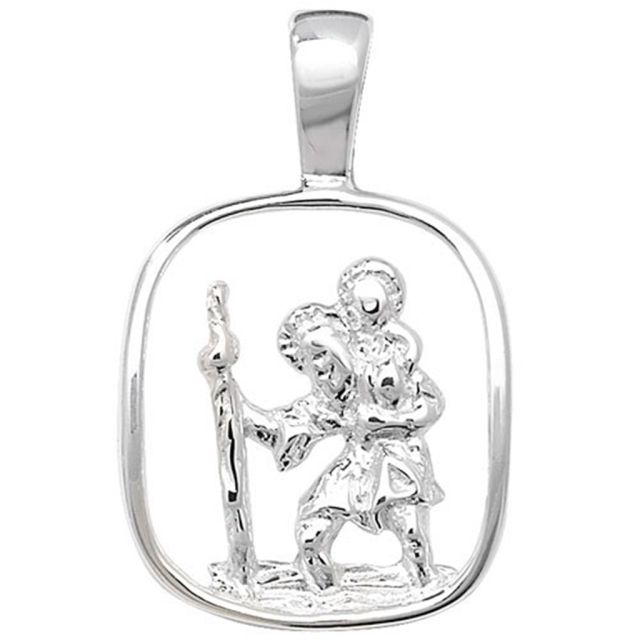 Buy Sterling Silver Cut Out St Christopher Pendant by World of Jewellery